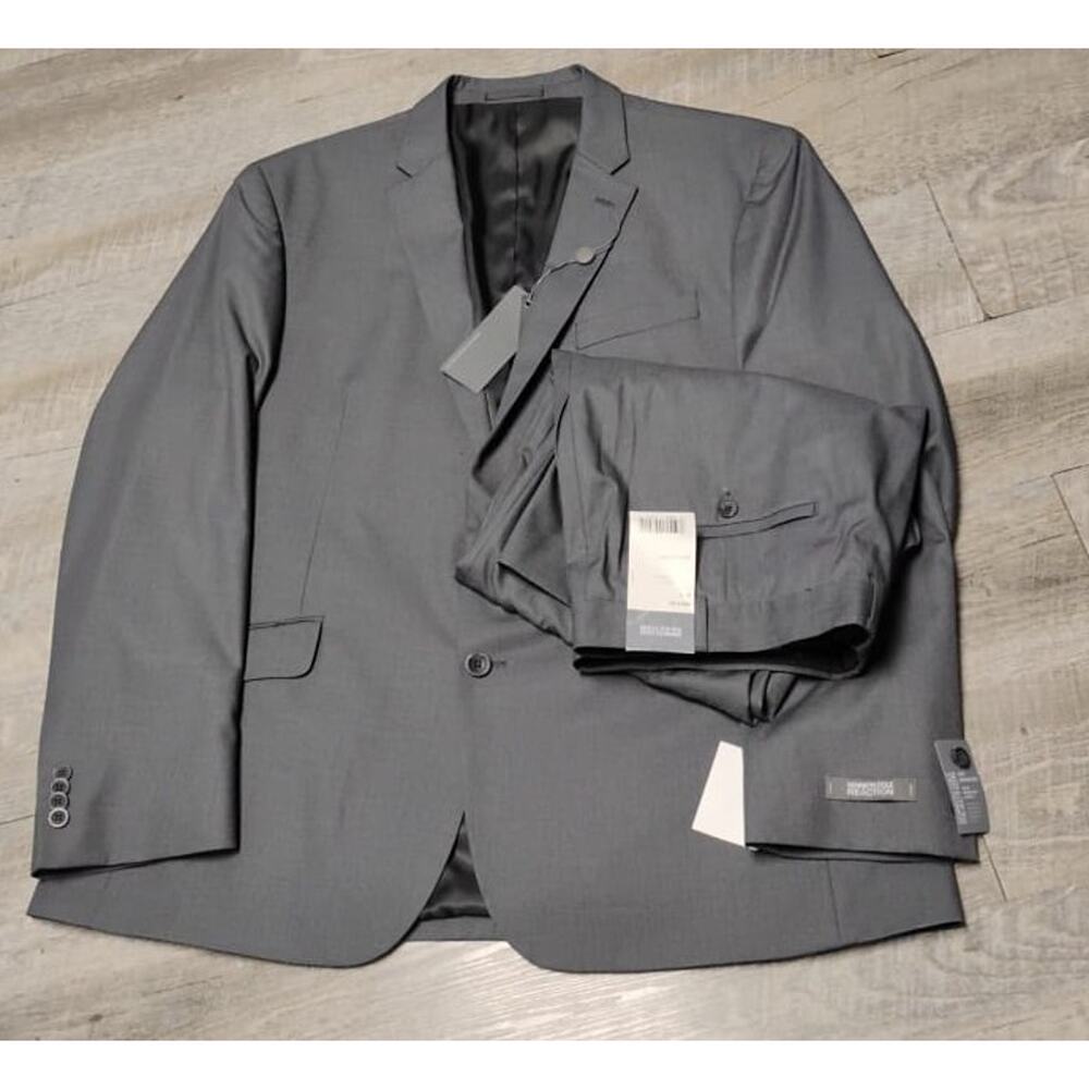 NWT Kenneth Cole Reaction Men's Gray Suit Separate jacket sz 48R pant 40w x30L - Picture 5 of 14